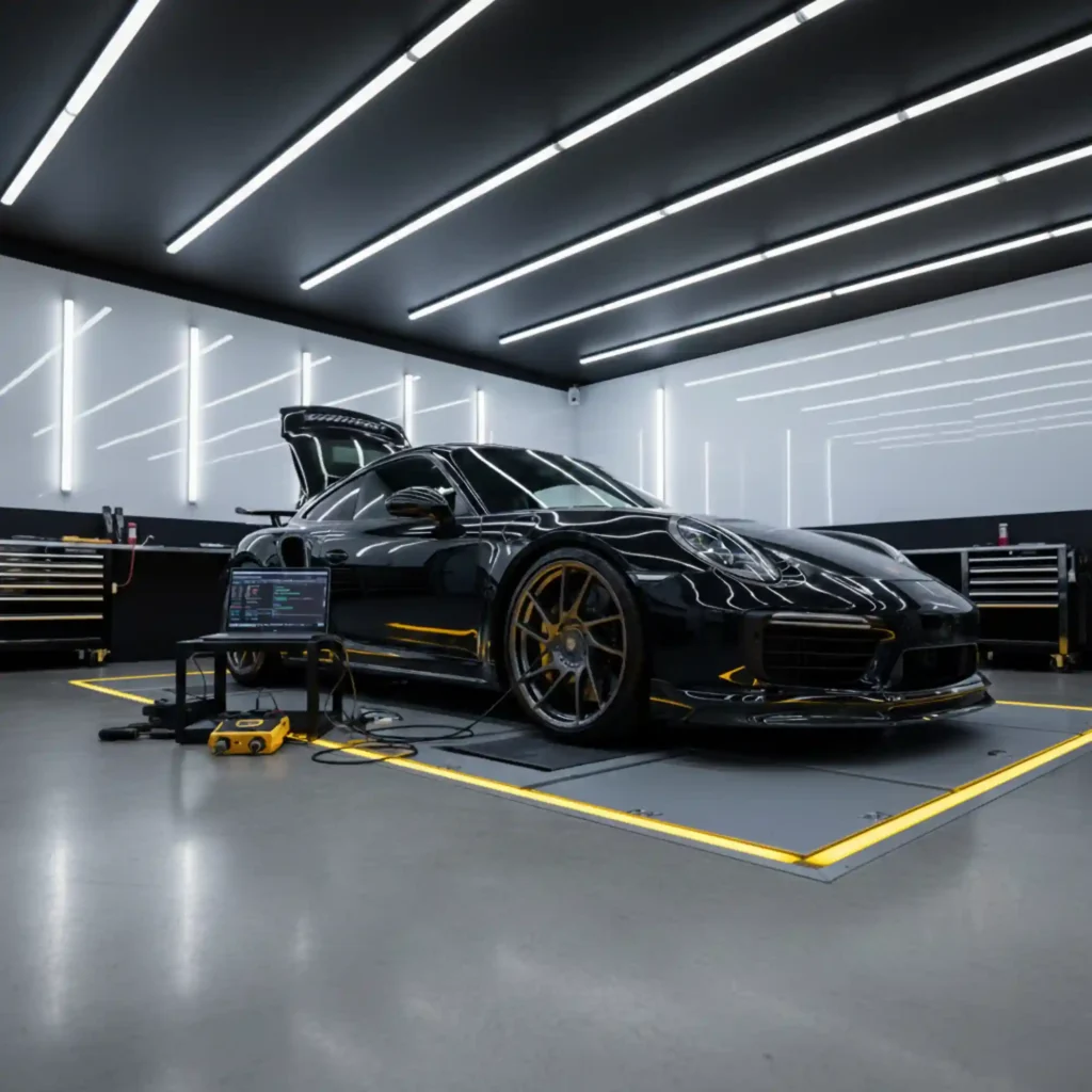 ECU Tuning-black Porsche 911 Car-Station One Autos-Services-Dubai