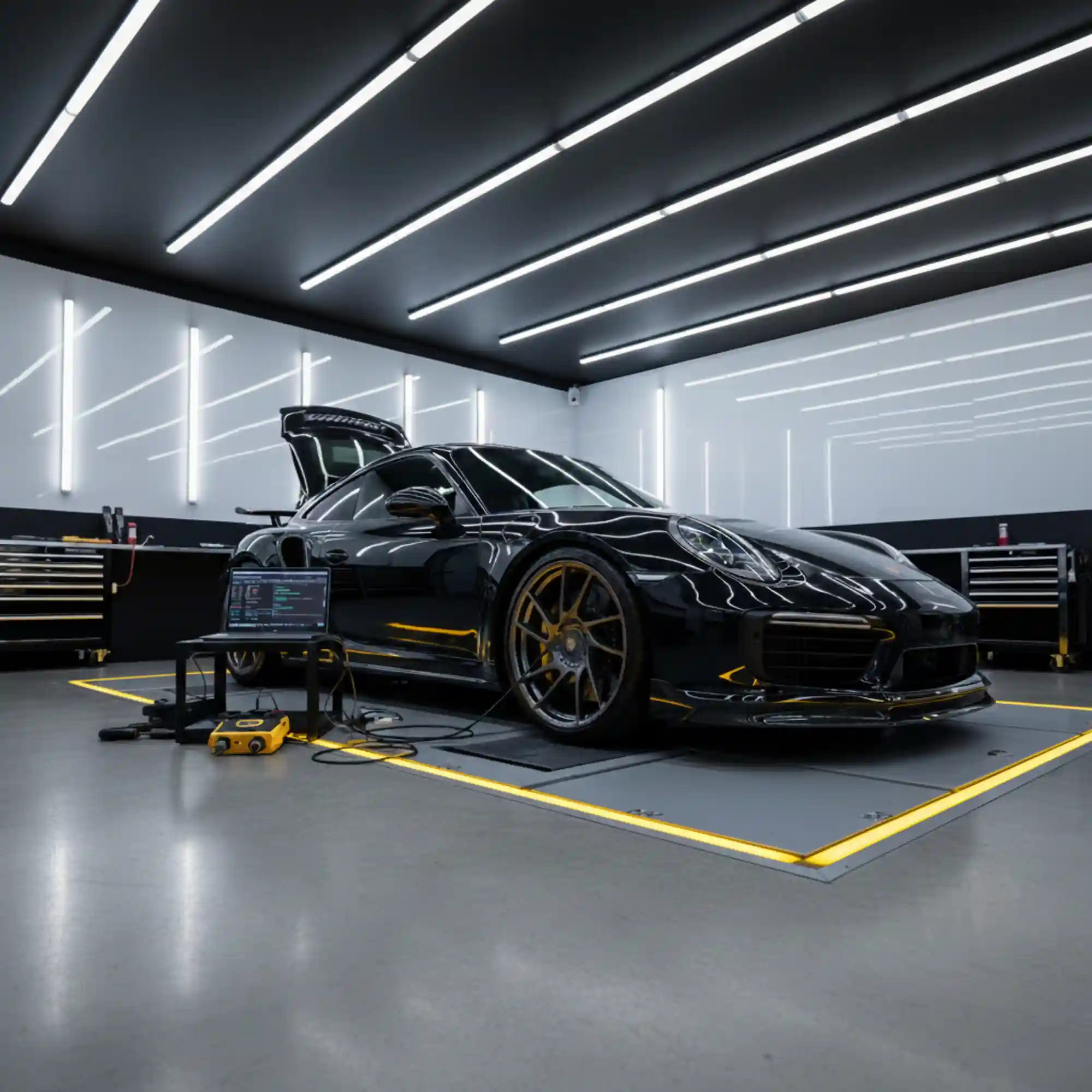 ECU Tuning-black Porsche 911 Car-Station One Autos-Services-Dubai