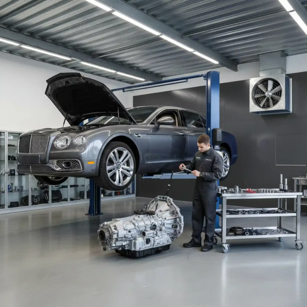 Transmission Overhaul-gray Bentley Flying Spur Car-Station One Autos-Services-Dubai