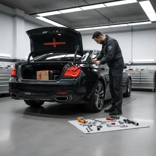 Battery Change-Black BMW Car-Station One Autos-Dubai