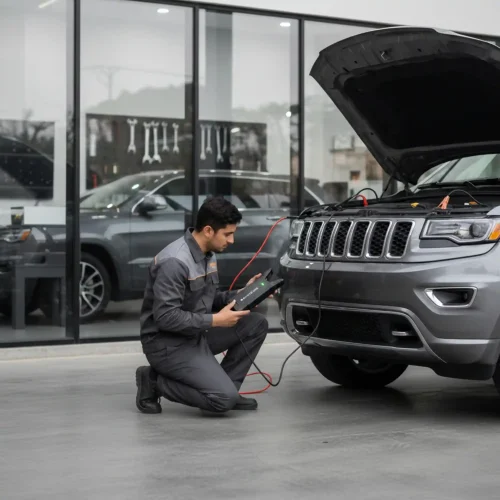 Jump Start-gray Jeep Grand Cherokee Car-Station One Autos-Services-Dubai